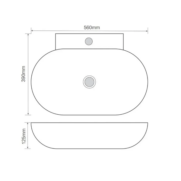MIXXUS PREMIUM DIVERSE-0201 Раковина підвісна-накладна 560х390х125mm (отвір під змішувач) (1 шт/ящ) 00000001713 фото