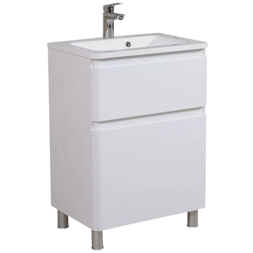 Тумба "Акцент" (White Gloss) з умивальником "Альфа" 70 см напольна 00000016539 фото