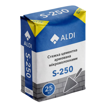 АКЦІЯ Стяжка цементна армована мікроволокнами S-250 25кг,ТМ ALDI 1/56 00000019616 фото