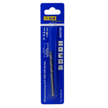 Свердло по металу S&R 3.2х36х65мм MEISTER HSS бл. 108800320 фото